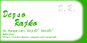 dezso rajko business card